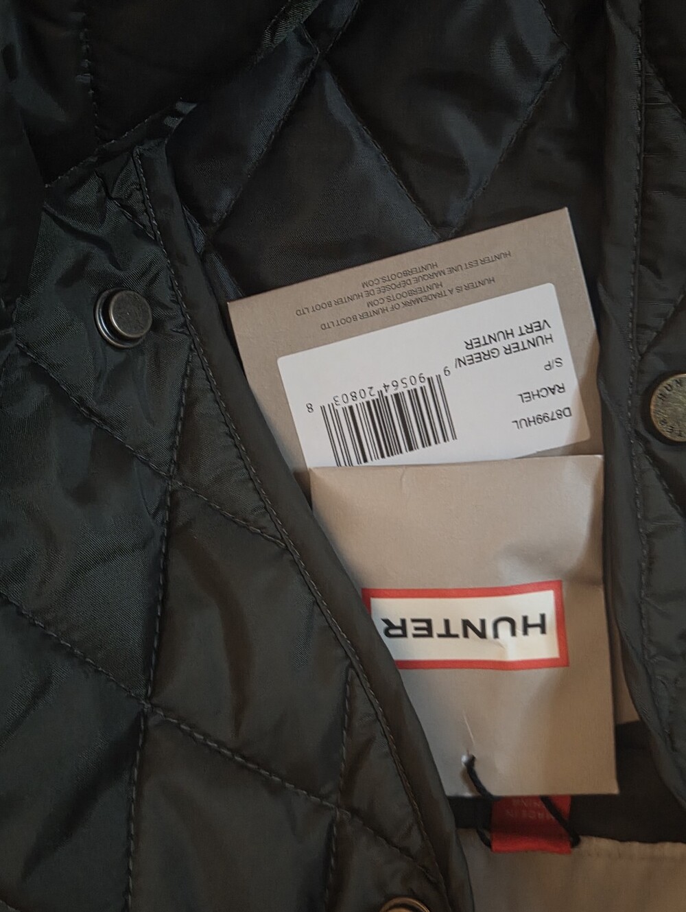 HUNTER OLIVE GREEN 'RACHEL ' DIAMOND QUILTED JACKET - Picture 6 of 6